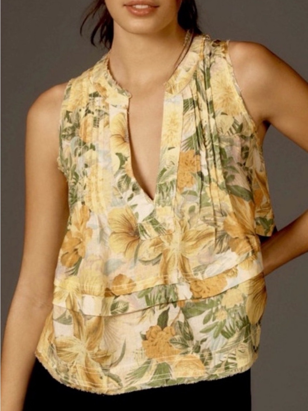 Anthropologie Pilcro Raw Edge Swing Top, NEW
